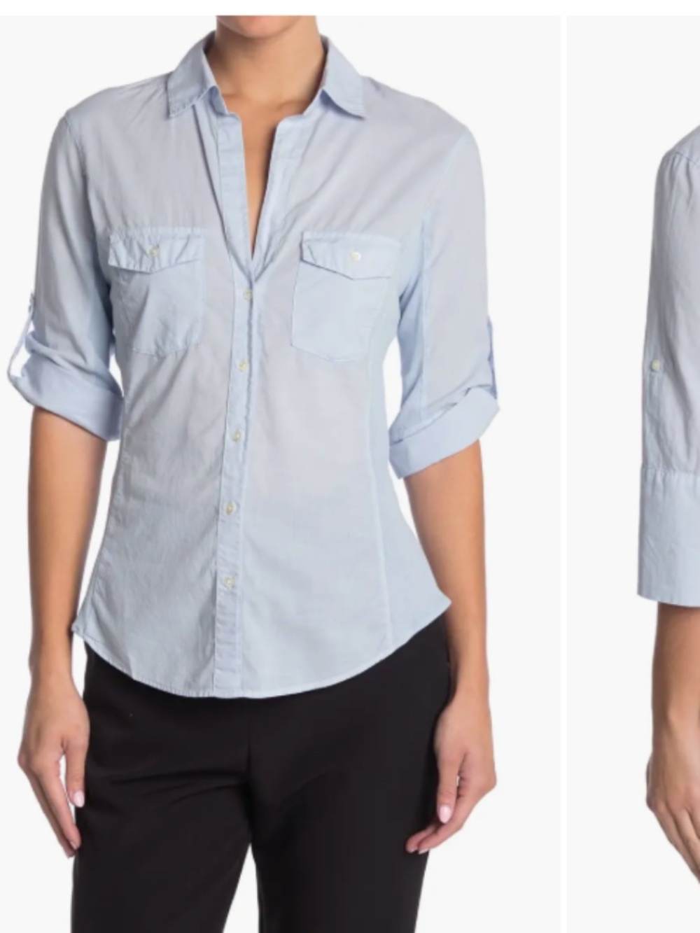 Standard James Perse 100% Cotton Spread Collared 3/4 Sleeve Shirt Size: 4